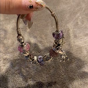 Pandora Purple and Pink Charm Bracelet